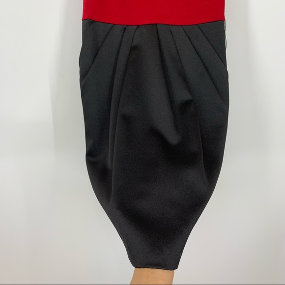 As U Wish Red & Black Exposed Zipper Back Belted Dress With Pockets Size Small - Picture 5 of 15